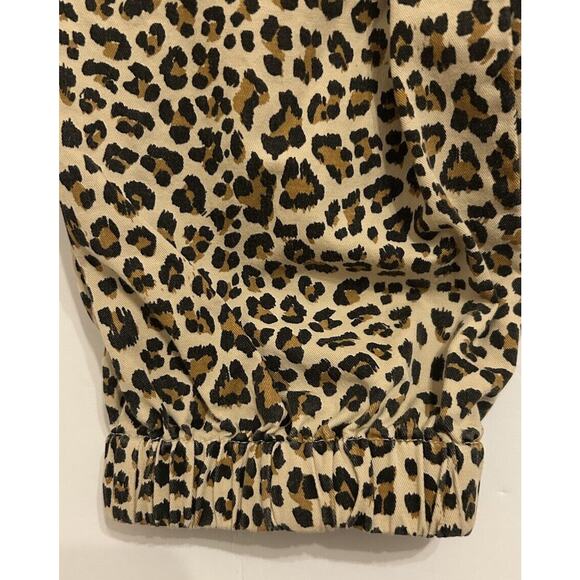 Bandit And The Babe Medium Leopard Joggers Zipper Accents 100% Cotton Drawstring - Picture 6 of 12